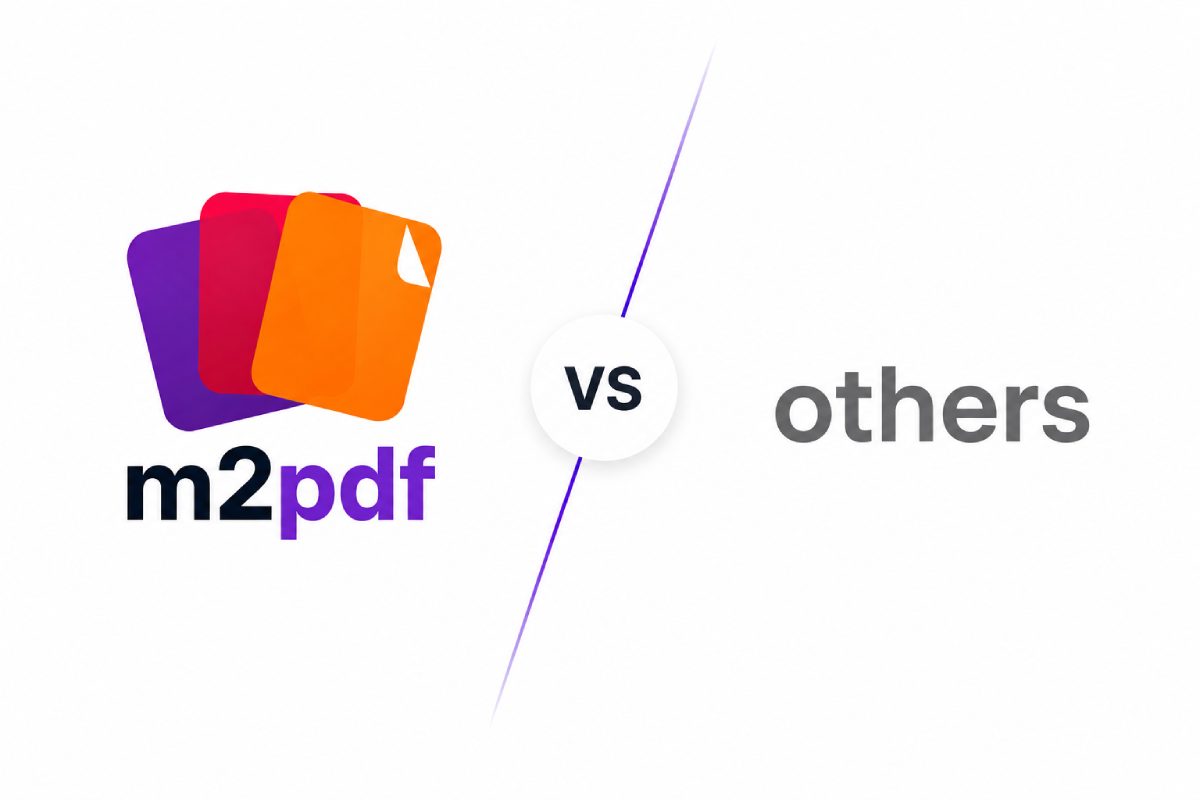 M2pdf processes files locally inside your browser